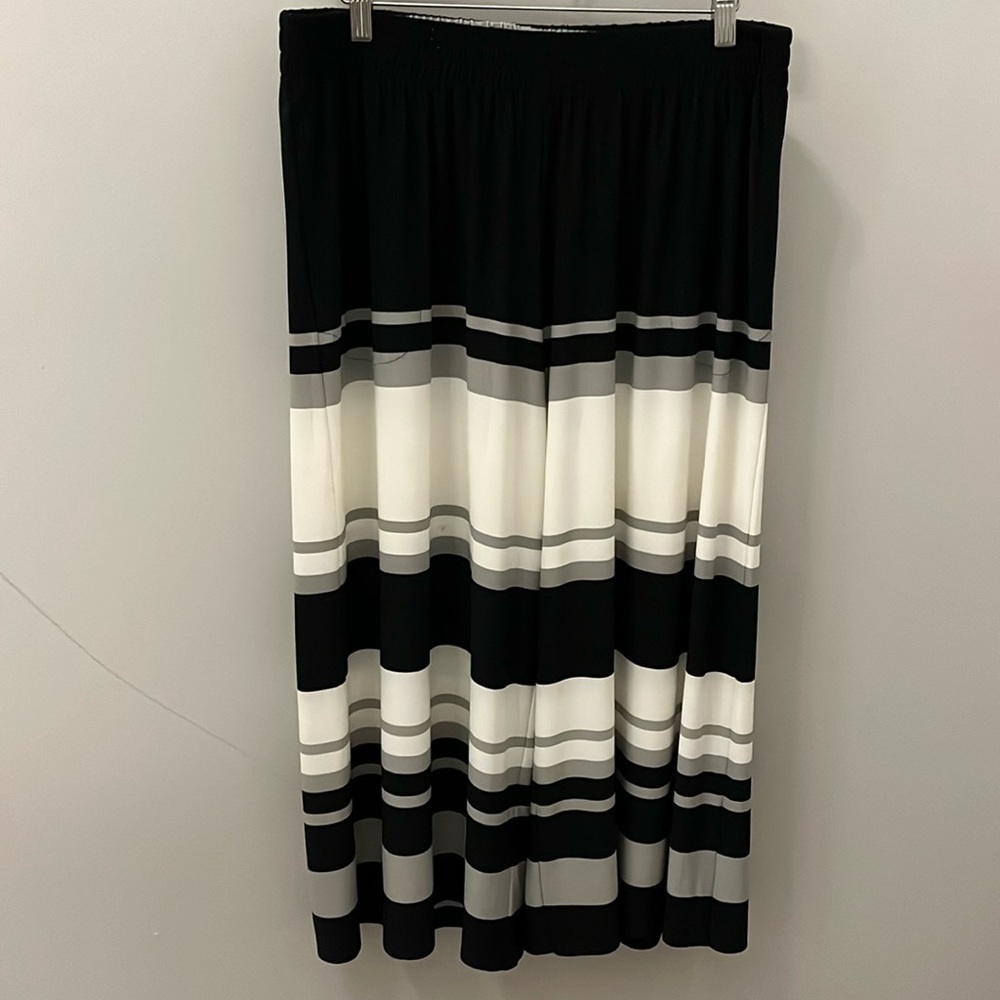 Norma Kamali Black and White Wide Leg Pants